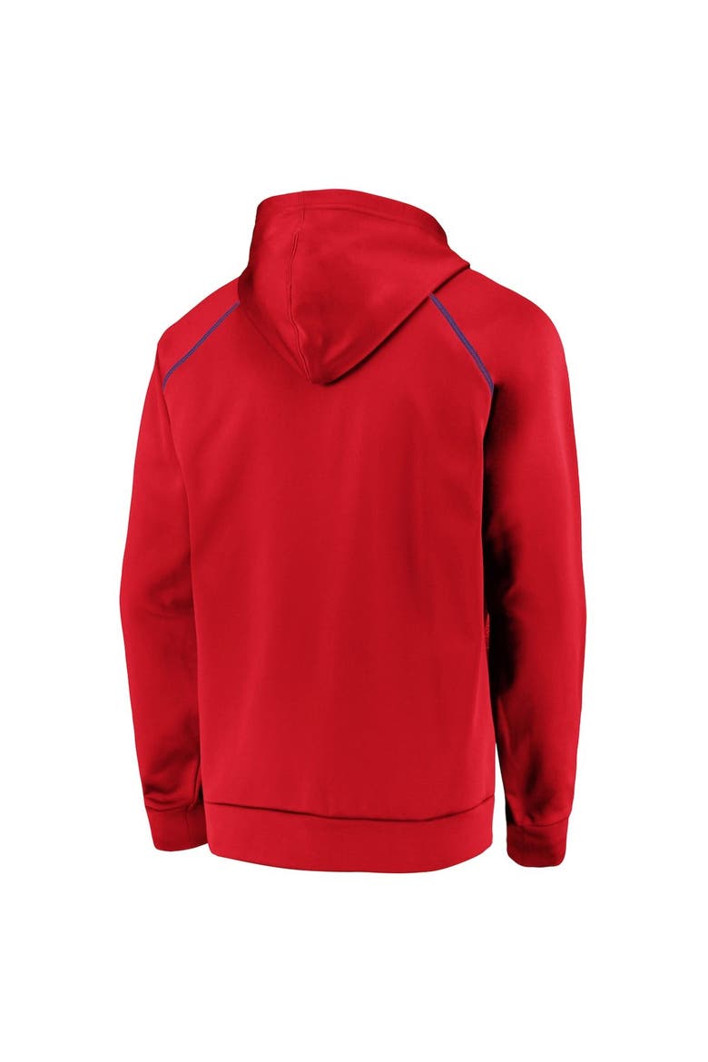 Men's Fanatics Branded Heathered Charcoal/Red LA Clippers Game Day Ready Raglan Pullover Hoodie, Alternate, color, Heather Charcoal
