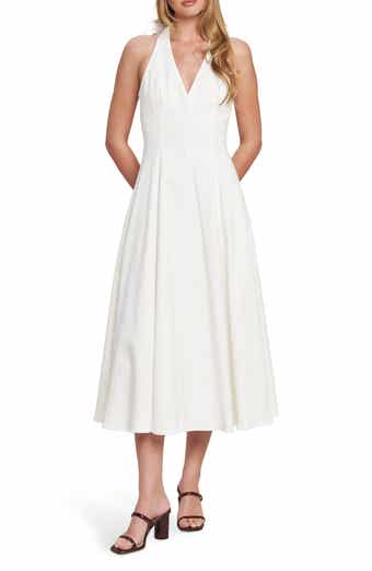 FLYING TOMATO Halter Neck Denim Midi Dress