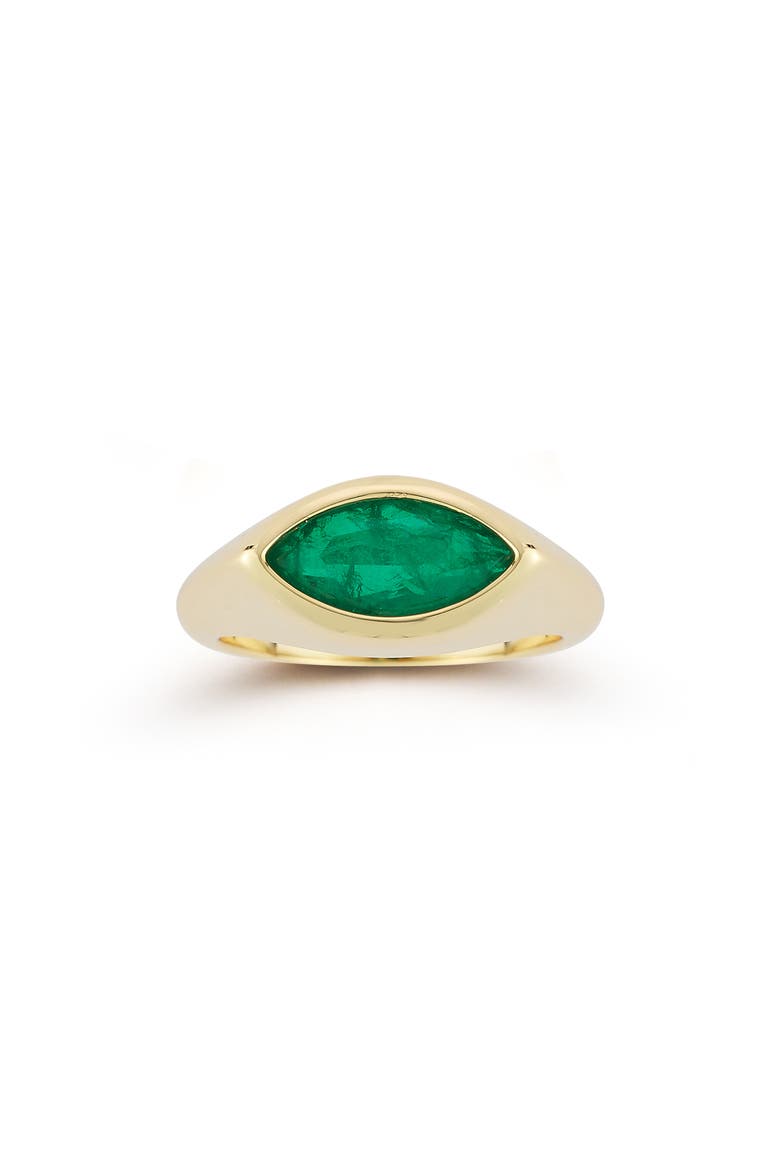 Marquise Cubic Zirconia Signet Ring, Alternate, color, GOLD