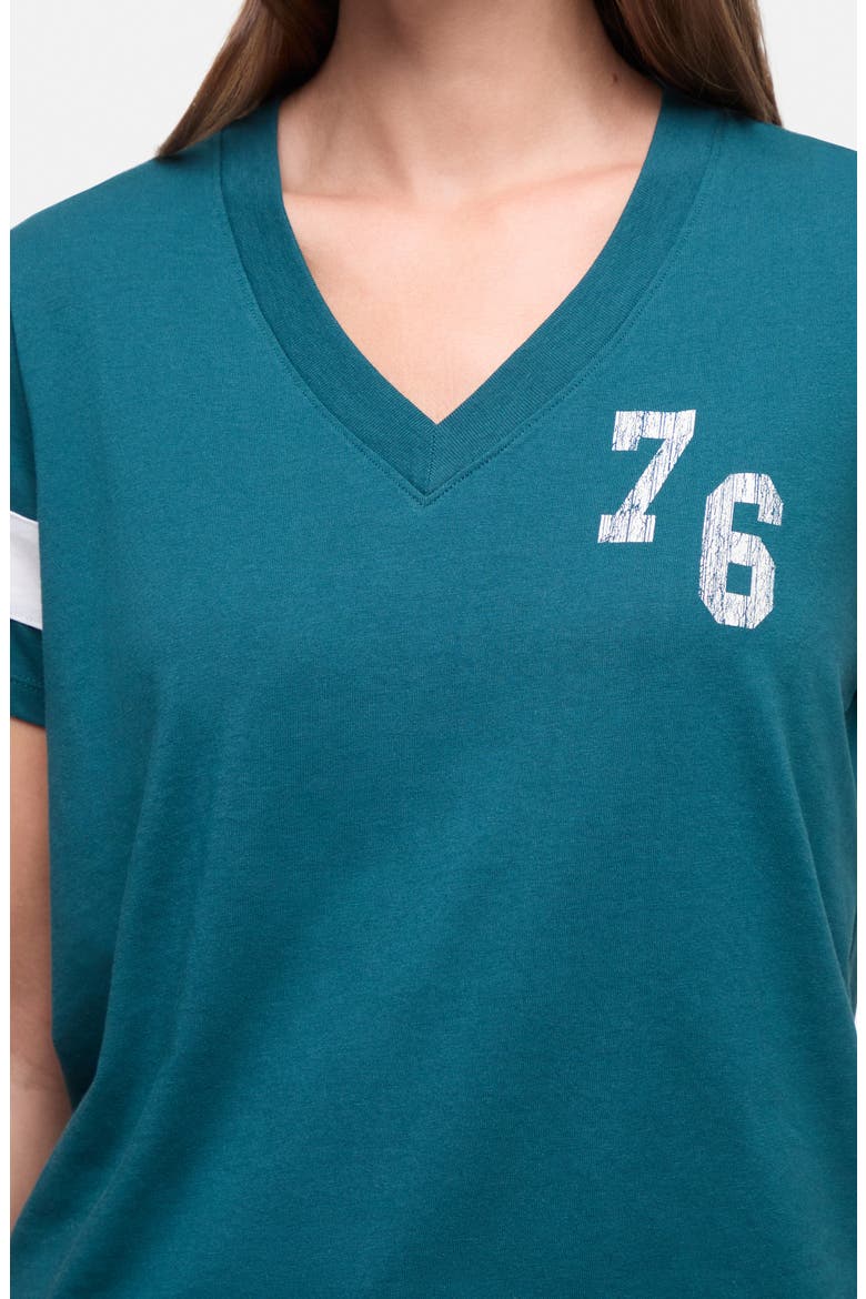 Micky Graphic V-Neck T-Shirt, Alternate, color, DEEP TEAL