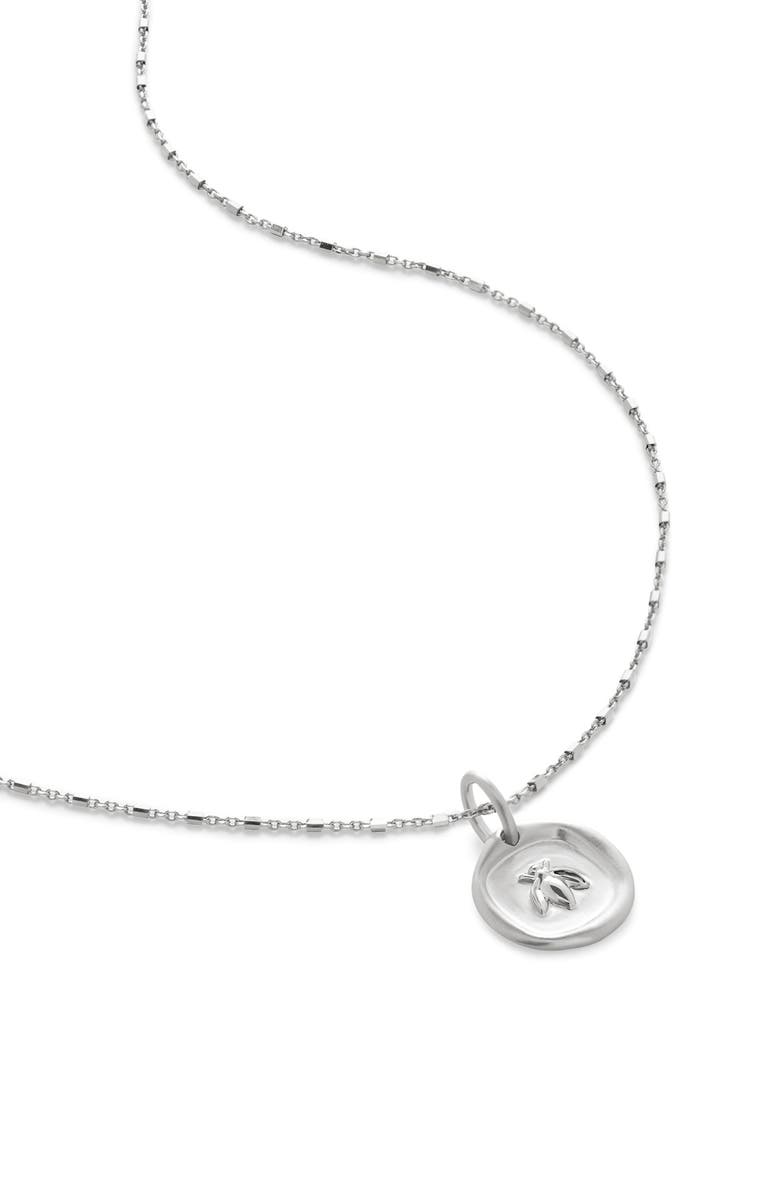 Monica Vinader Talismans Bee Pendant Necklace, Main, color, Silver