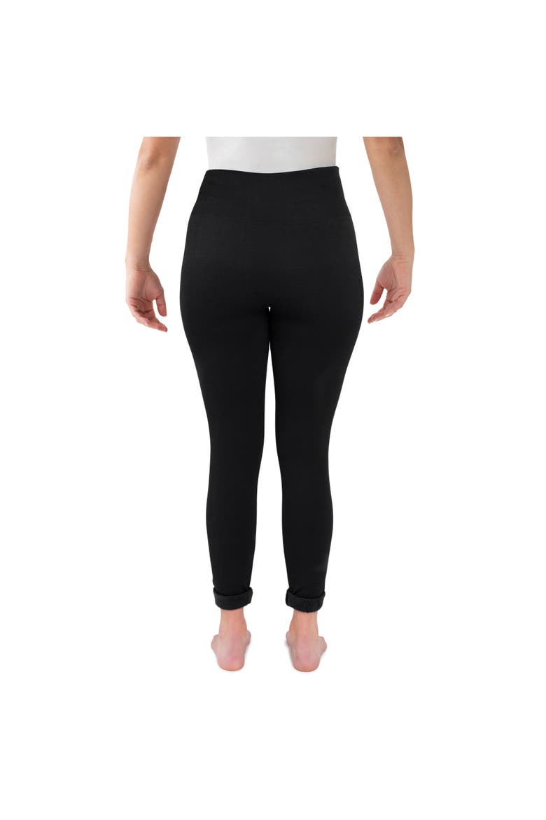 High Waisted Fur Lined Leggings, Alternate, color, Black