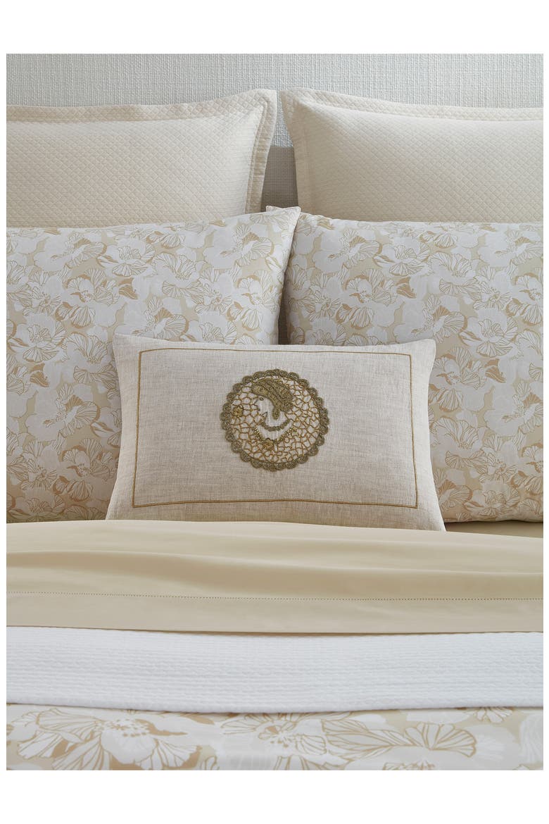 Cameo Accent Pillow, Alternate, color, NATURAL/ GOLD