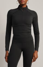 Rhone Heather Revive Crop Quarter Zip Top