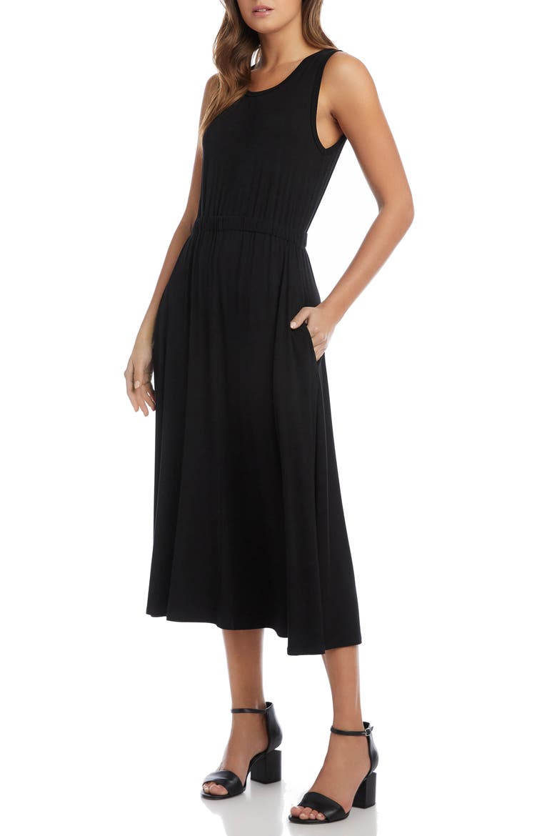 Artisan Jersey Midi Dress, Alternate, color, BLACK
