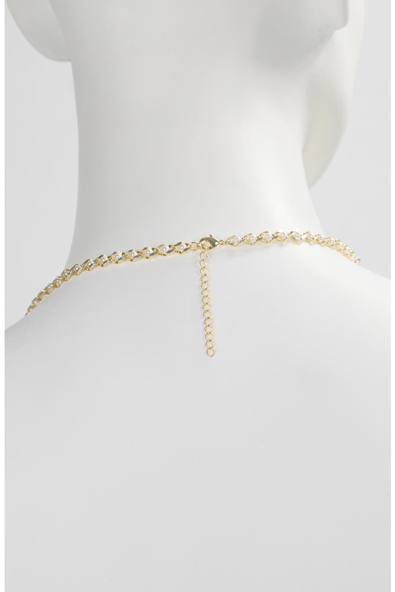 Faux Pearl Chain Necklace, Alternate, color, GOLD