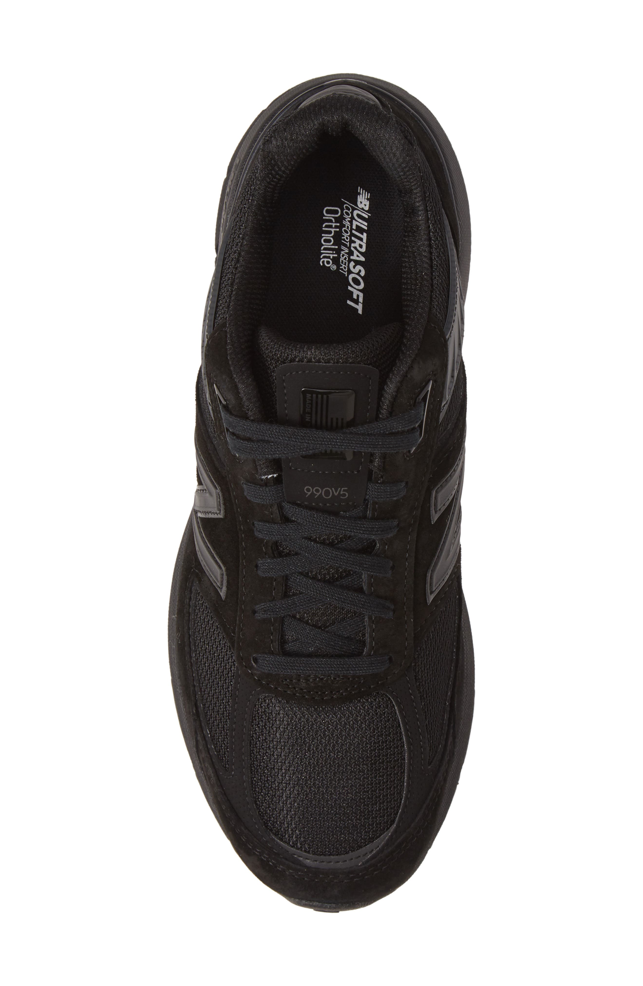 Made in USA 990 v5 Running Shoe, Alternate, color, BLACK
