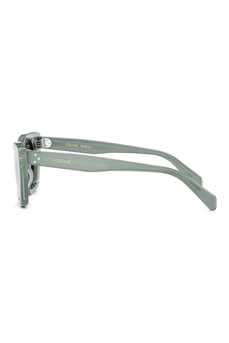 51mm Cat Eye Sunglasses, Alternate, color, SHINY LIGHT GREEN / SMOKE