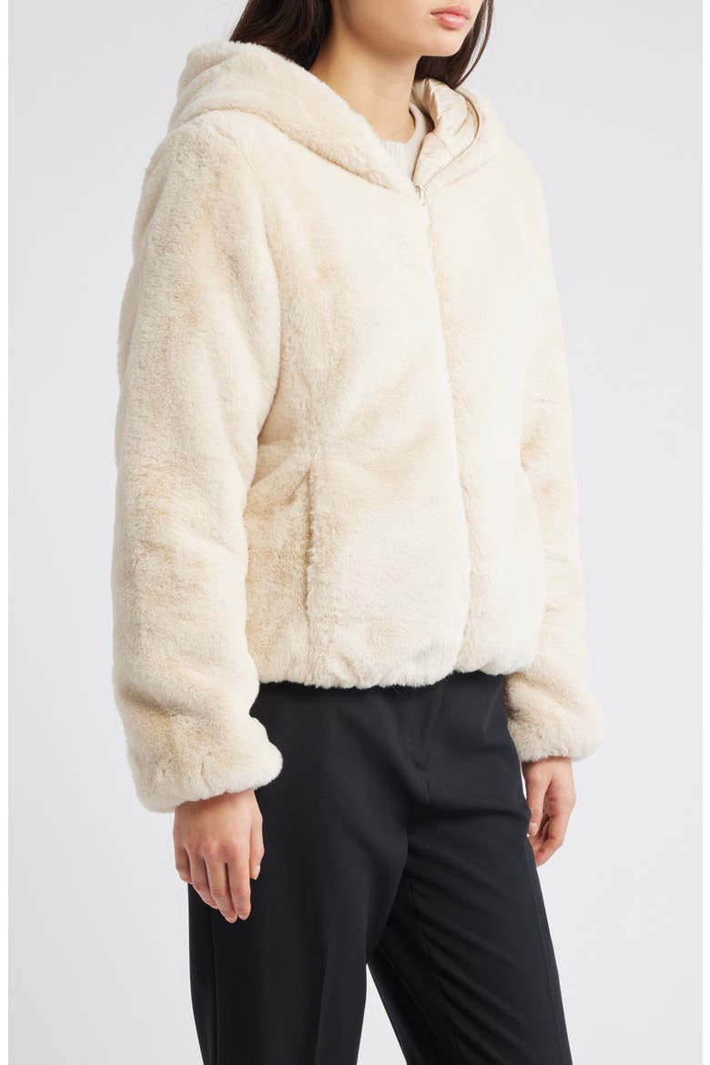 Laila Faux Fur Reversible Water Repellent Puffer Jacket, Alternate, color, SHORE BEIGE
