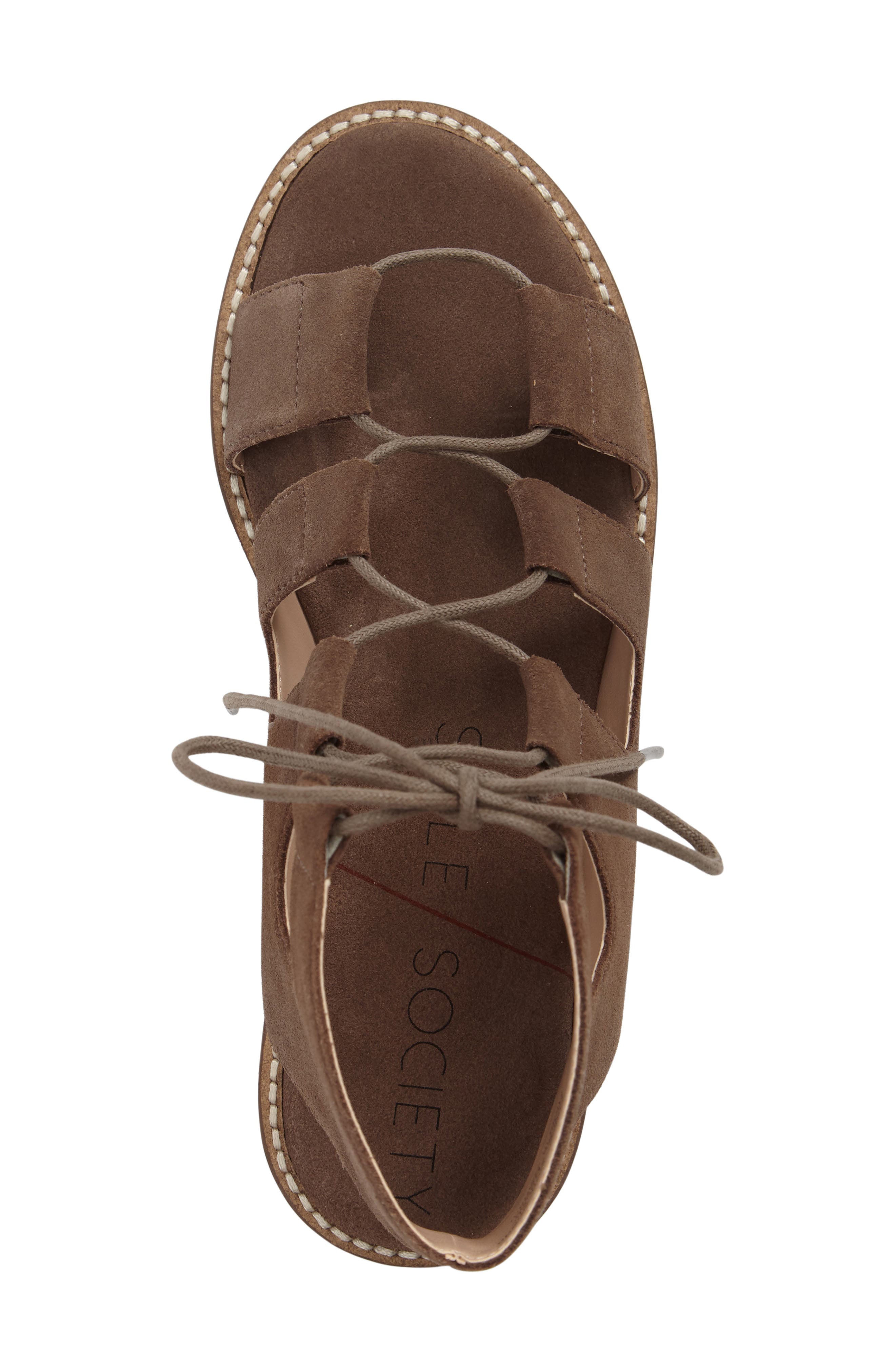 Sole Society 'Cady' Lace-Up Flat Sandal, Alternate, color, 