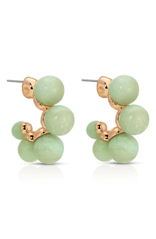 Ettika Playful Bubble Semiprecious Stone Hoop Earrings In Amazonite And Gold