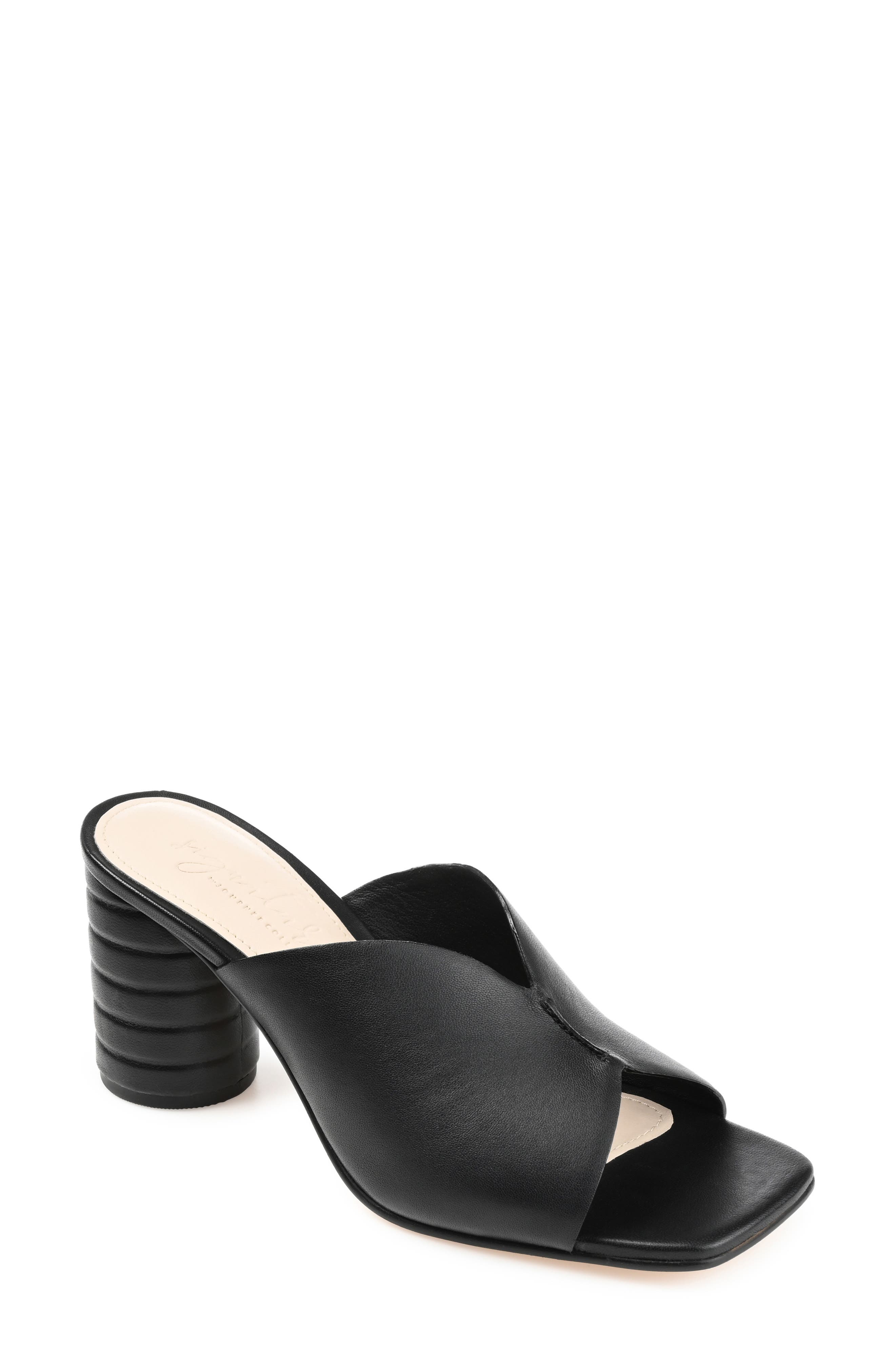 Journee Signature Karah Sculpted Ribbed Block Heel Sandal, Main, color, 