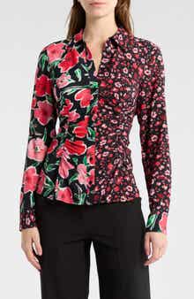 Desigual Floral Long Sleeve Button-Up Shirt