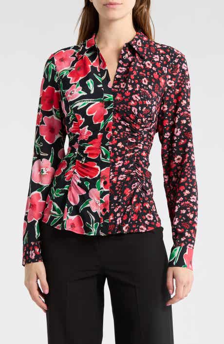 Desigual Floral Long Sleeve Button-Up Shirt