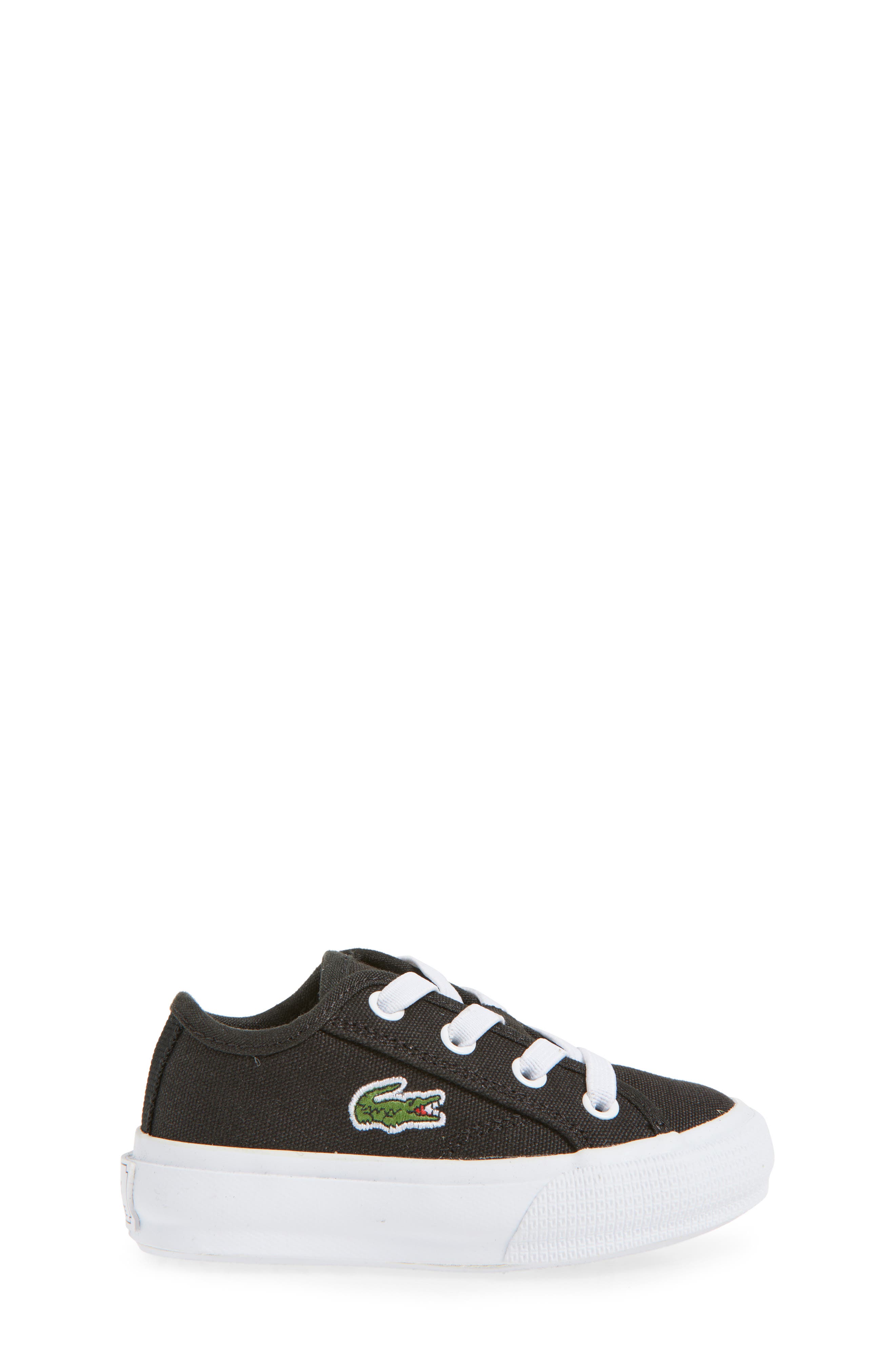 Lacoste Kids' Backcourt Sneaker, Alternate, color, Black/ White Canvas