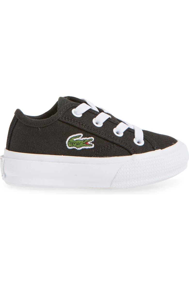 Lacoste Kids' Backcourt Sneaker, Alternate, color, Black/ White Canvas
