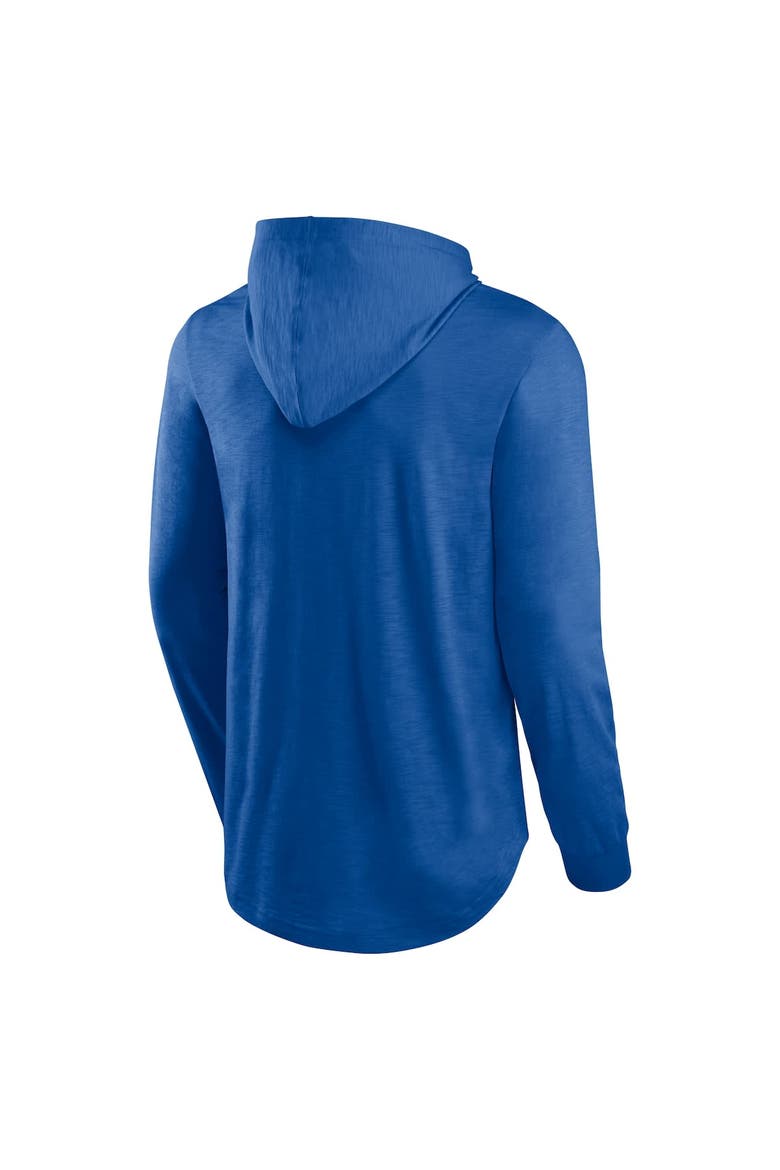 Men's Fanatics Royal New England Patriots Front Runner Long Sleeve Hooded T-Shirt, Alternate, color, Royal