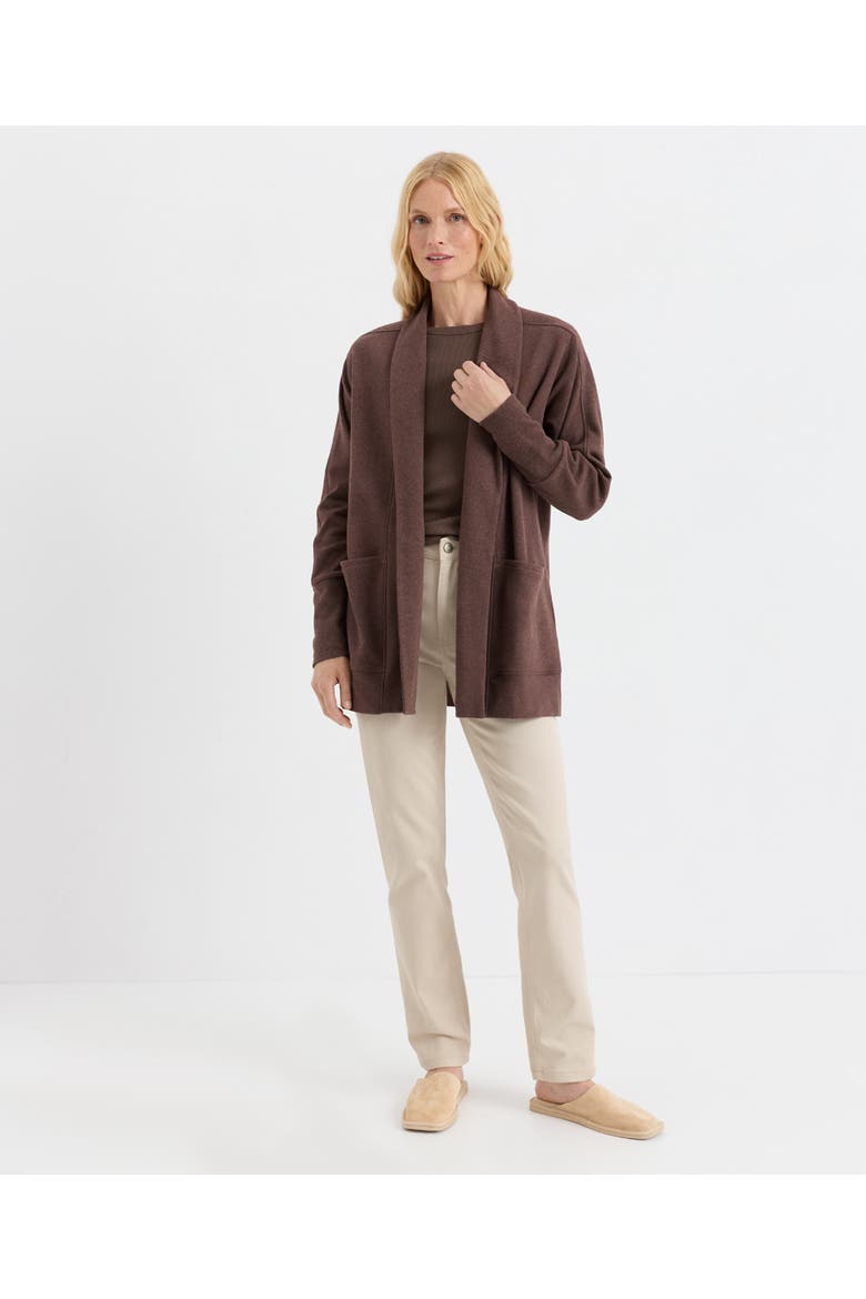 Organic Cotton Roam Wrap Cardigan, Alternate, color, Chestnut Heather