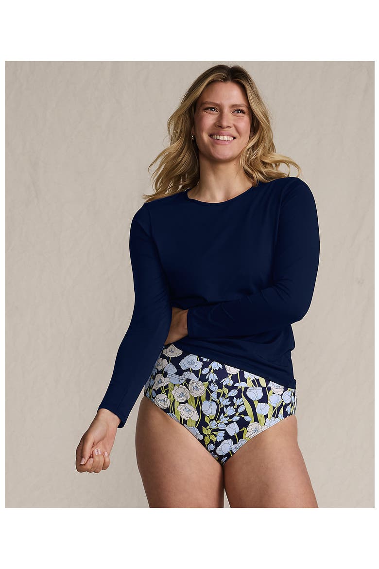 Long Sleeve Relaxed UPF 50 Rash Guard, Alternate, color, Deep Sea Navy