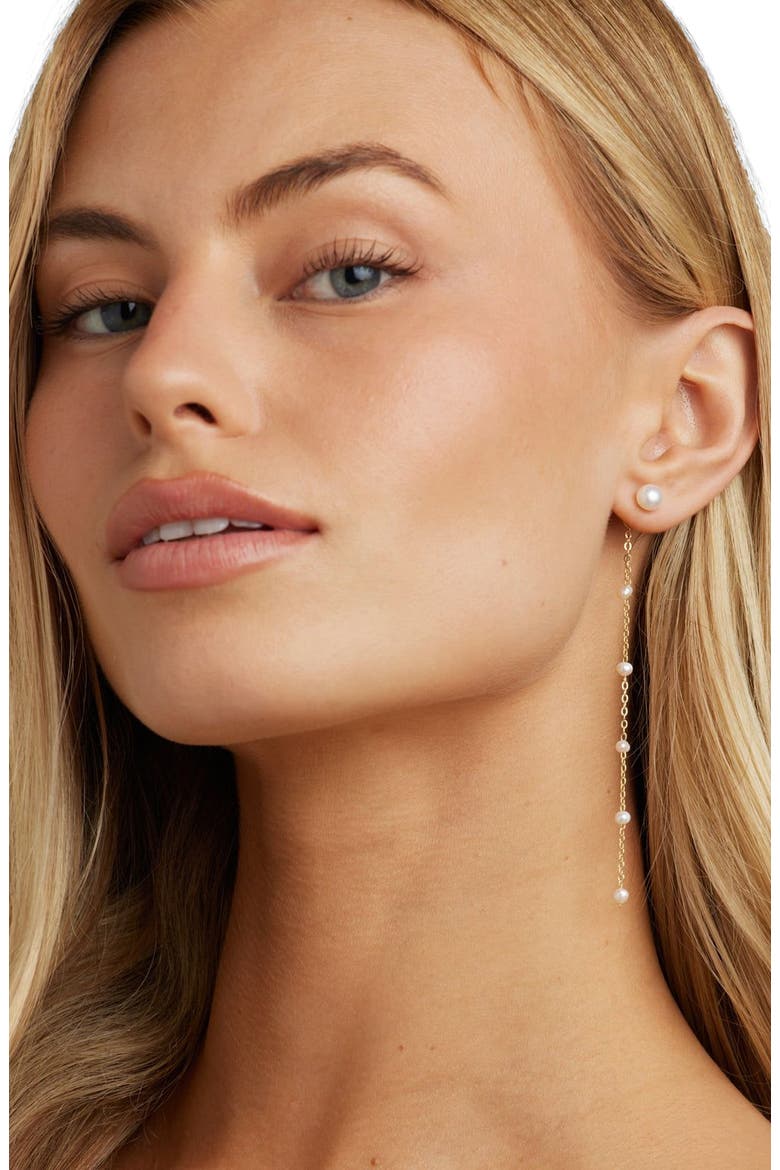 Lara Pearl Drop Earrings, Alternate, color, Gold