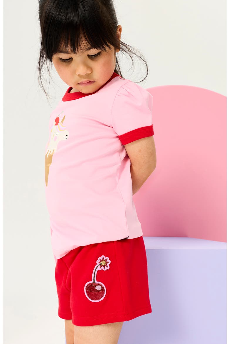 Kids' Terry Shorts, Alternate, color, WASHED RED