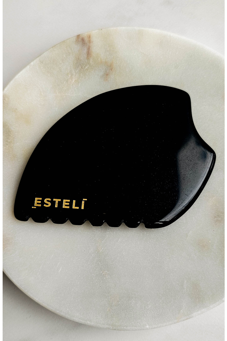 Obsidian Gua Sha, Alternate, color, Black Obsidian