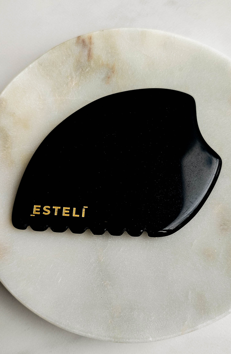 Esteli Obsidian Gua Sha, Alternate, color, Black Obsidian