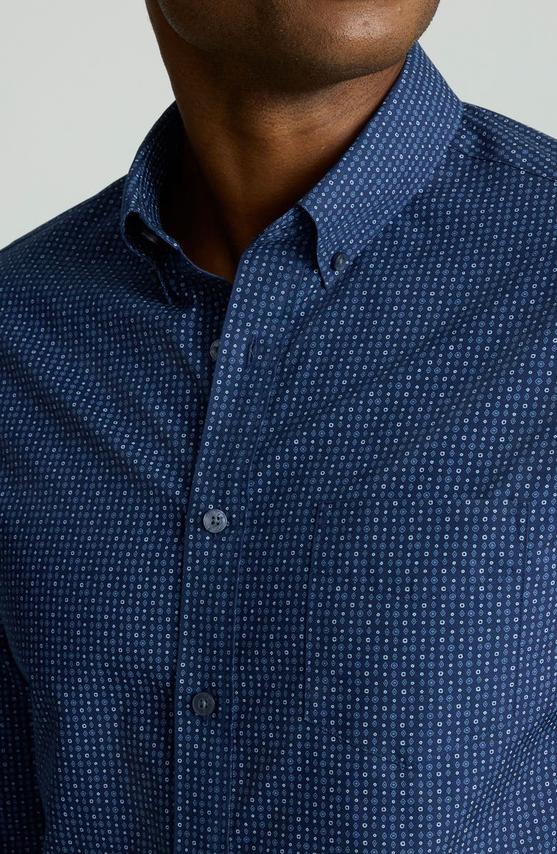 UNTUCKit Cascadar Mixed Medallion Print Wrinkle Free Cotton Button-Down Shirt, Alternate, color,