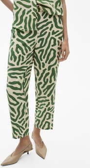 MANGO Print Straight Leg Pants