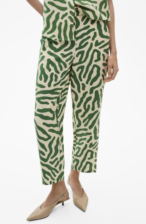Mango Women's Printed Straight Pants In Green