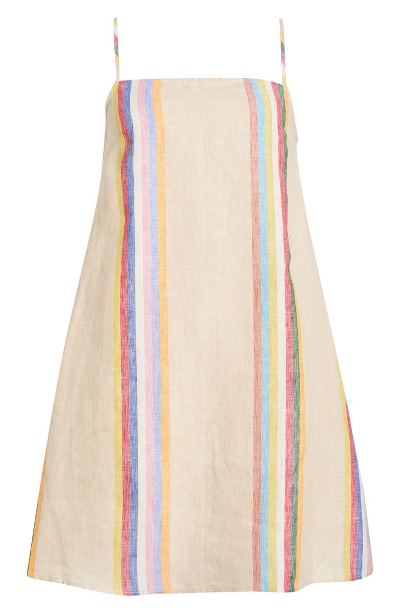STAUD Laura Stripe Linen Minidress, Alternate, color, Day Trip Stripe