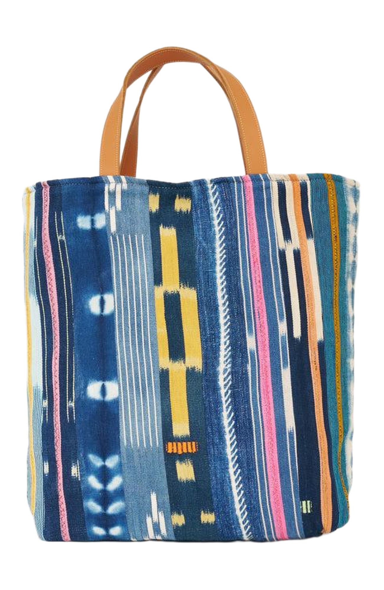 Ubuntu Life African Baule Cloth Tote Bag, Alternate, color, Blue