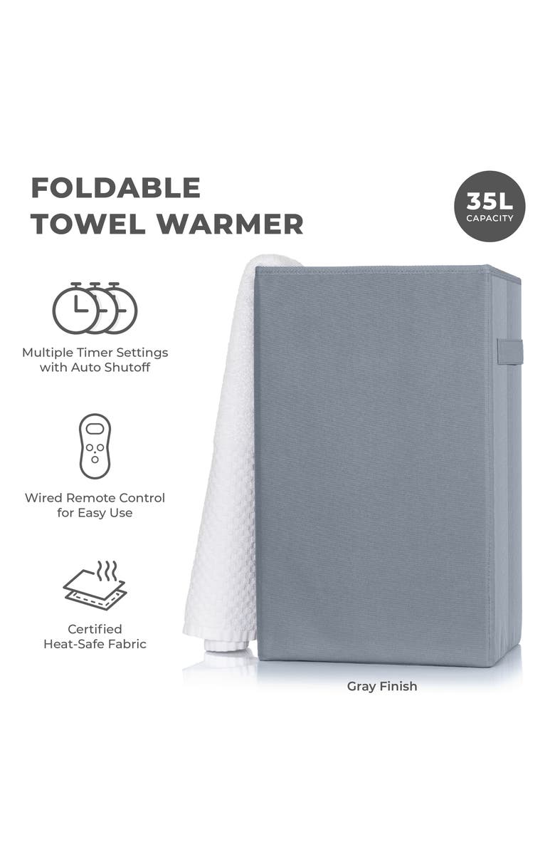 Zadro Foldable Towel Warmer - 9.2 Gallon Capacity, Alternate, color, Gray