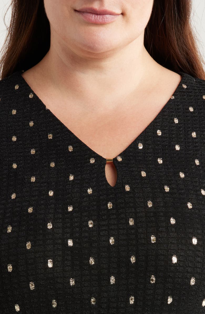 Jones New York Metallic Dot Waffle Knit Top, Alternate, color,