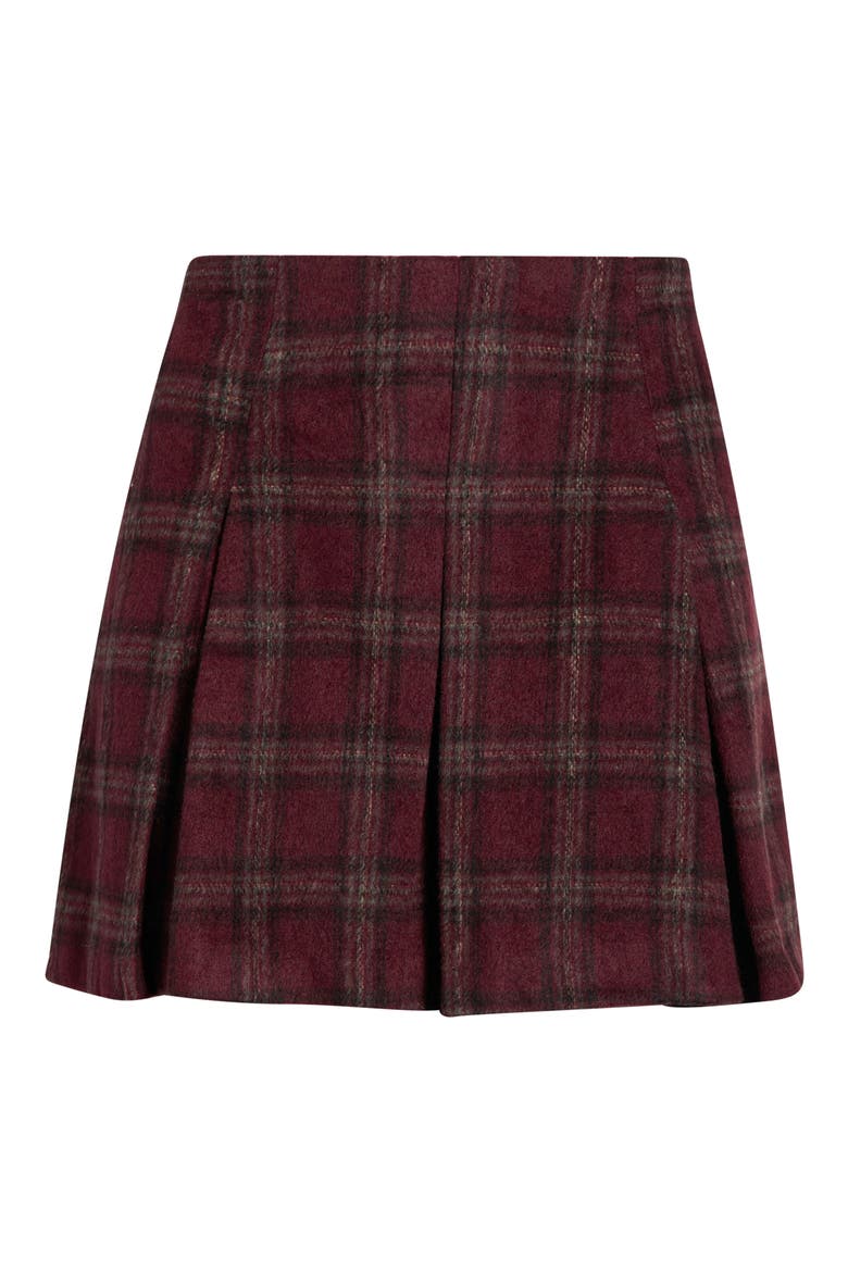Pleated Plaid Flannel Miniskirt, Main, color, RED PLAID
