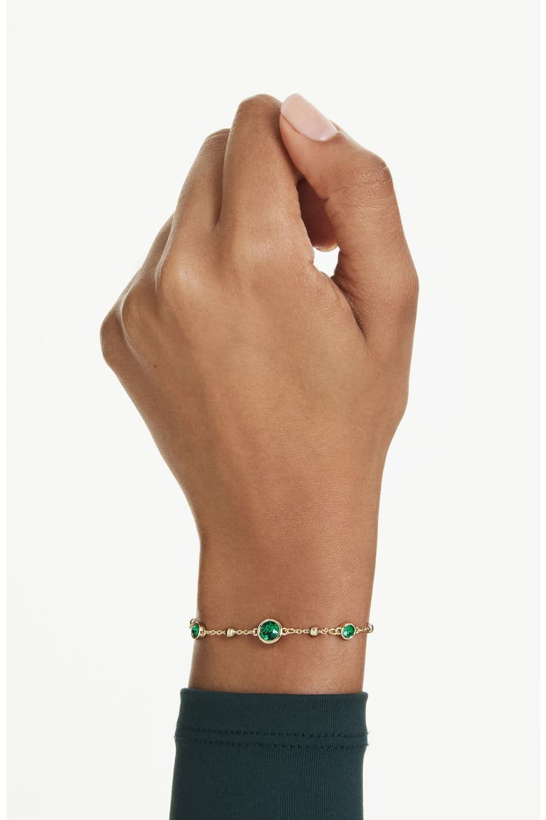 Imber Crystal Station Bracelet, Alternate, color, GOLD/ GREEN
