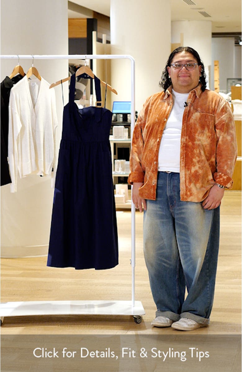 Halter Neck Cotton Midi Dress, sales video thumbnail