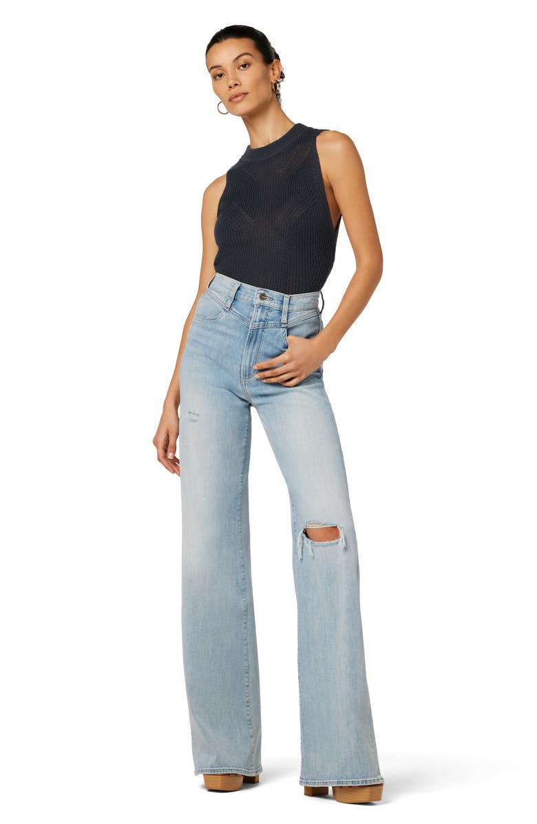 Joe's The Goldie Ripped High Waist Wide Leg Palazzo Jeans, Alternate, color, 