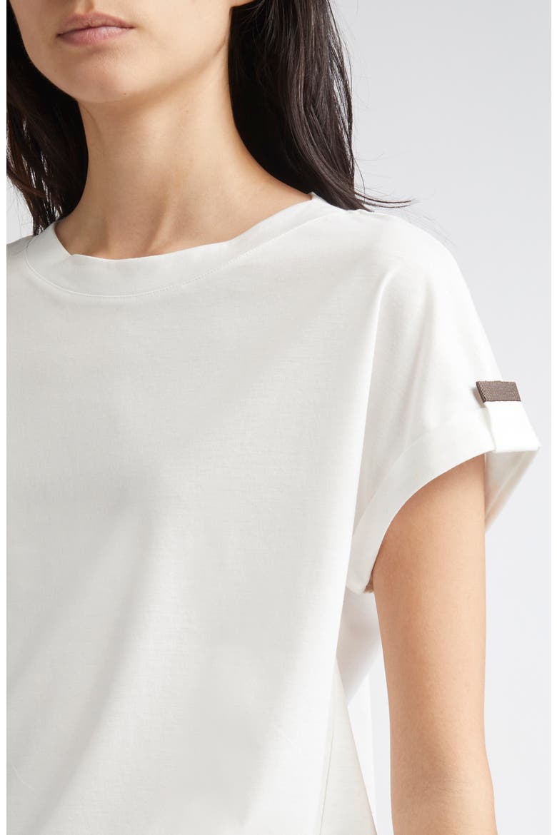 Grosgrain Loop Detail T-Shirt, Alternate, color, 01 WHITE