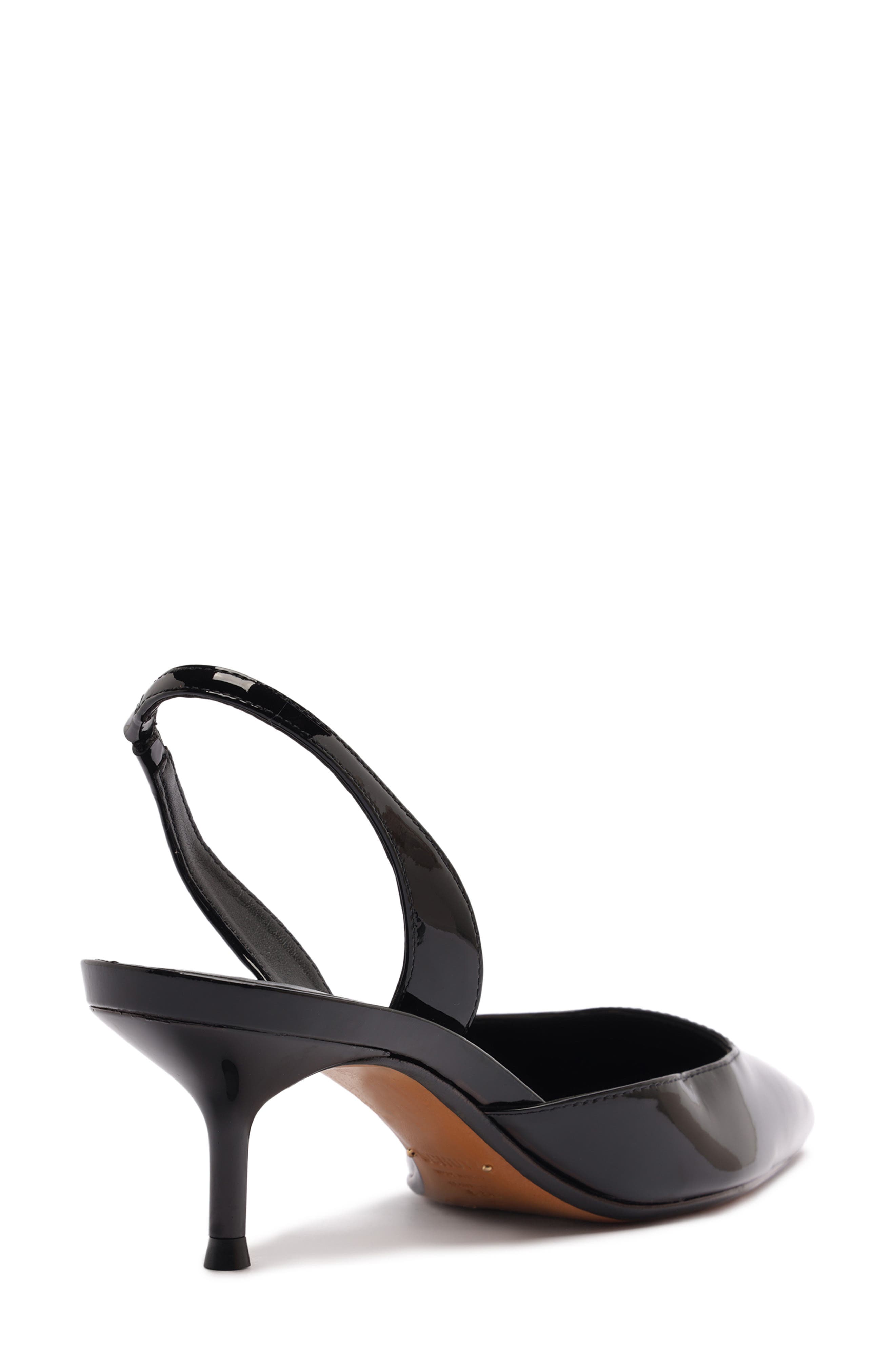 Schutz Paola Mid Slingback Pointed Toe Pump, Alternate, color, Blackdnu