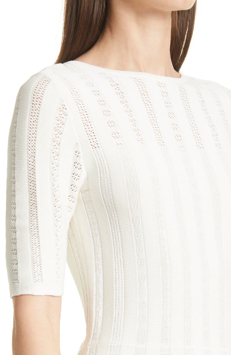 BOSS C Feli Pointelle Fit & Flare Sweater Dress, Alternate, color,