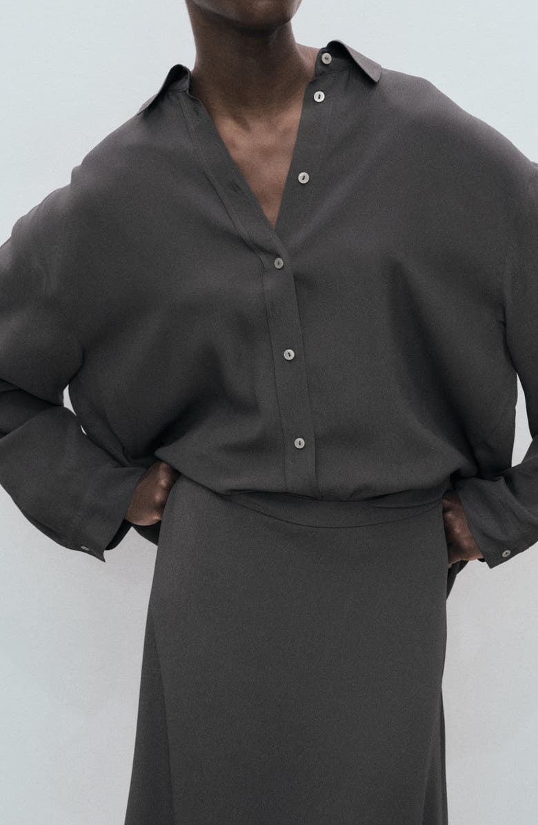 MANGO Asymmetric Maxi Skirt, Alternate, color, Medium Grey