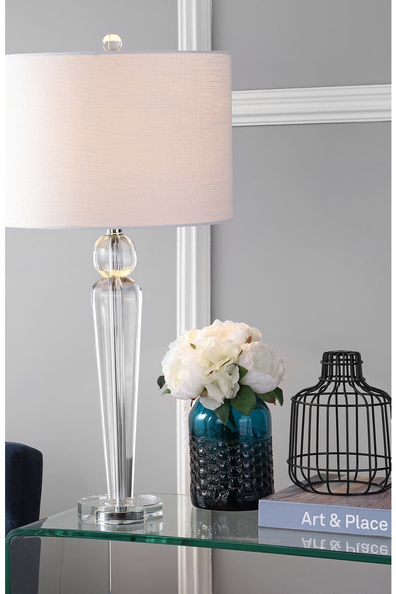 Elizabeth 28.5" Crystal LED Table Lamp, Clear, Alternate, color, Clear