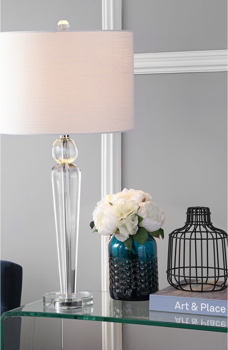 JONATHAN Y Elizabeth 28.5" Crystal LED Table Lamp, Clear, Alternate, color, Clear