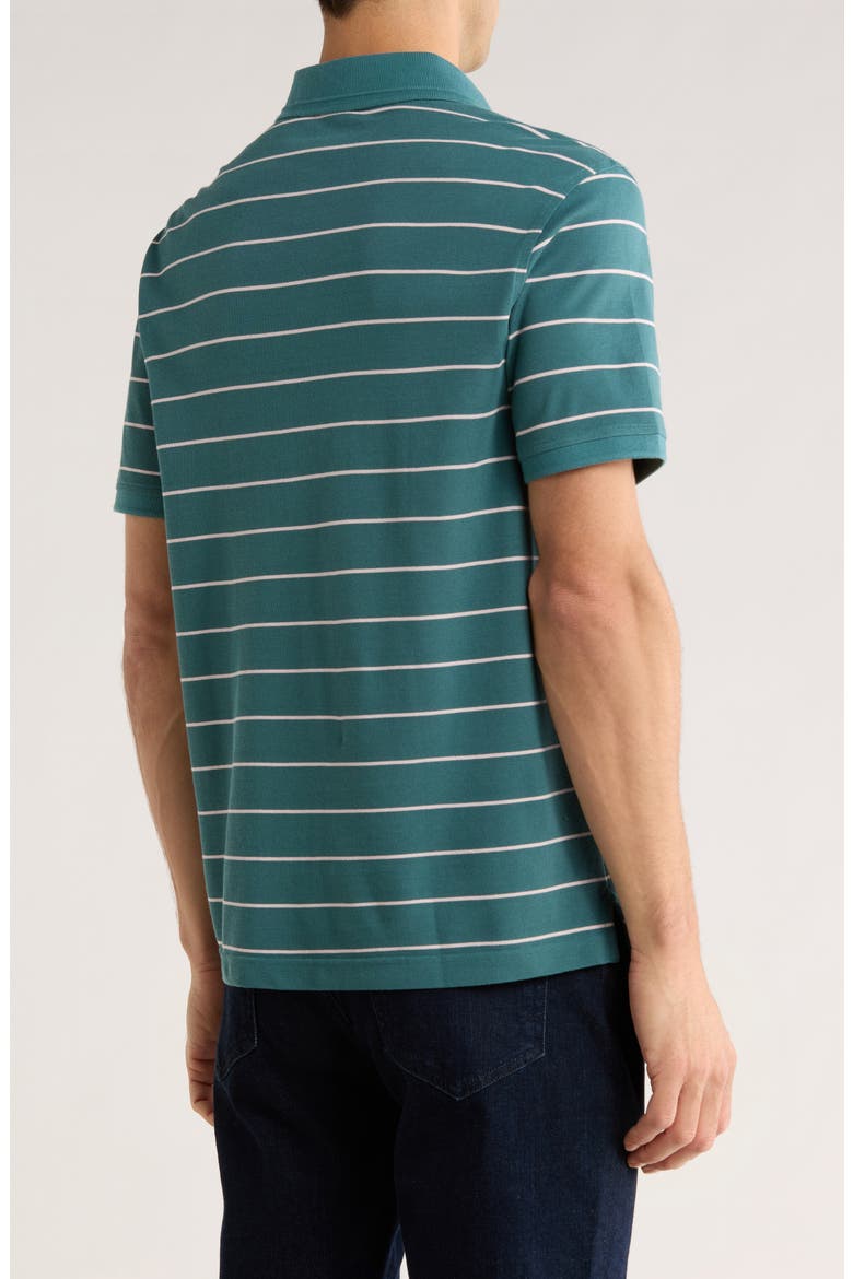 Stripe Cotton Blend Polo, Alternate, color, TEAL BIFF STRIPE
