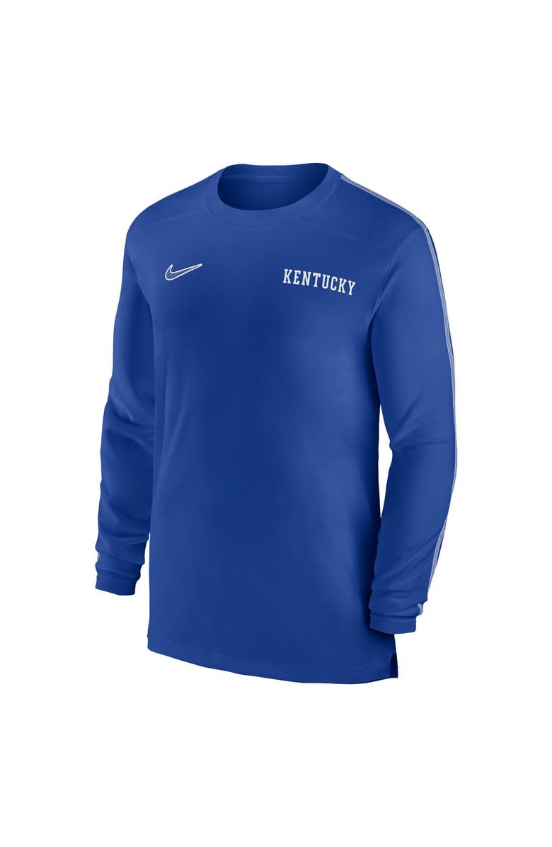Nike Men's Nike Royal Kentucky Wildcats 2024 Sideline Coach UV Performance Long Sleeve T-Shirt, Alternate, color, 