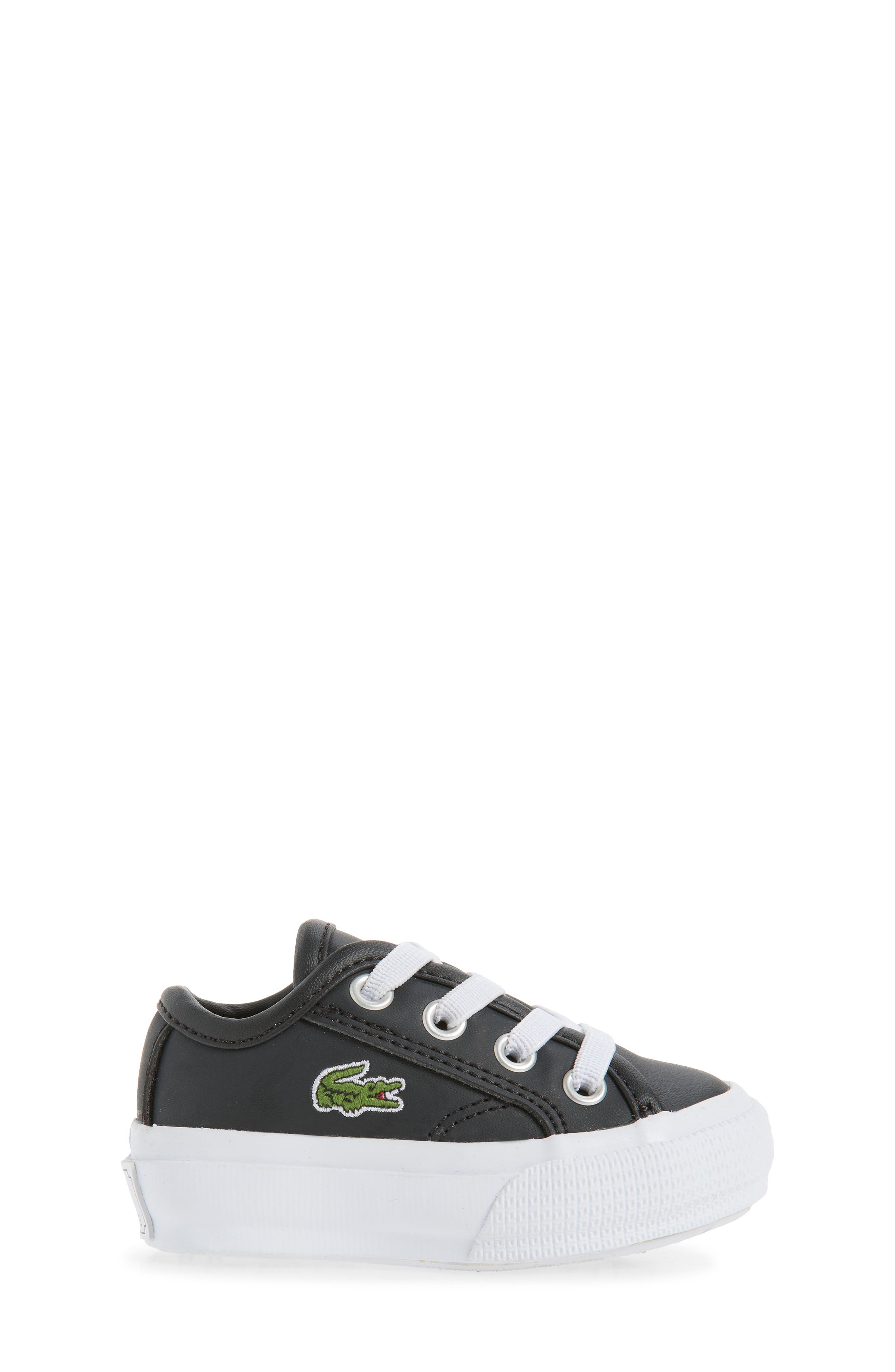 Lacoste Kids' Backcourt Sneaker, Alternate, color, Black/ White