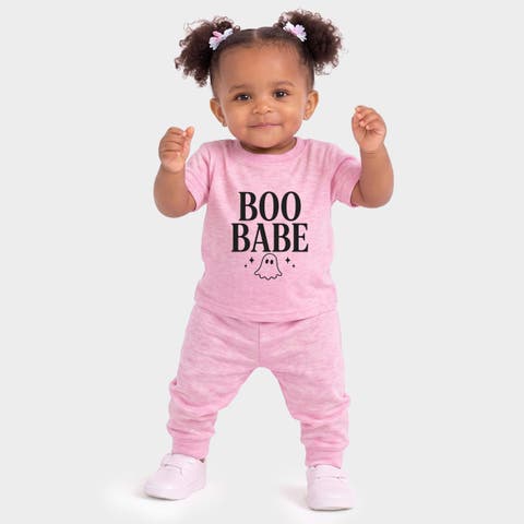 Boo Babe Ghost Infant Jogger Pant Crew Set