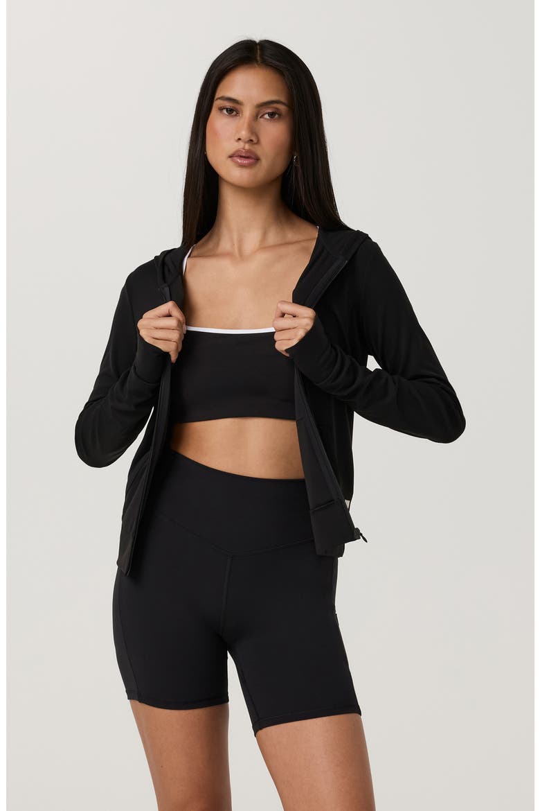Allthefeels Full Zip Performance Hoodie, Alternate, color, BLACK