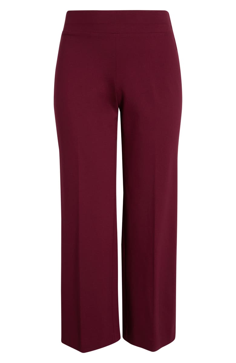 Anne Klein High Waist Wide Leg Pants, Alternate, color, Chianti
